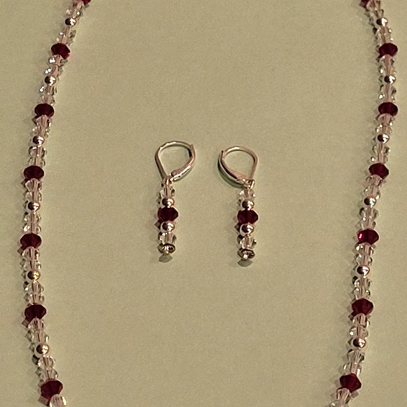 Crystal and Sterling Silver Necklace and Earrings Set - Picture 9 of 9